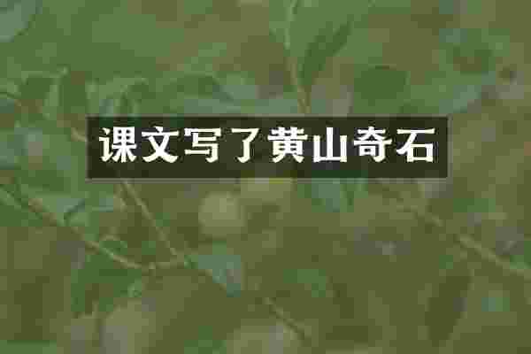 课文写了黄山奇石