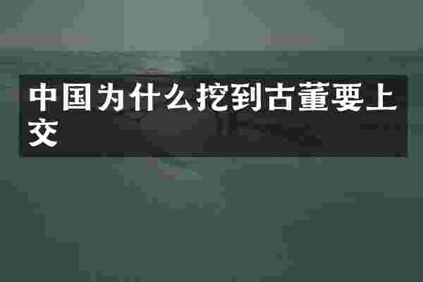 中国为什么挖到古董要上交