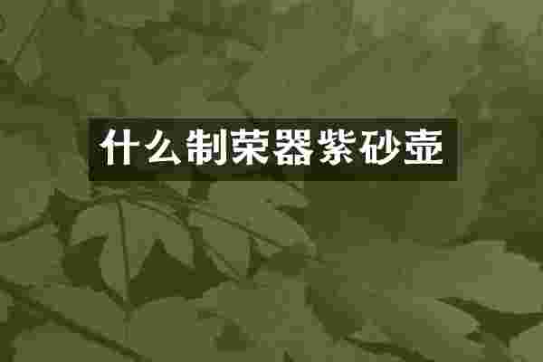 什么制荣器紫砂壶