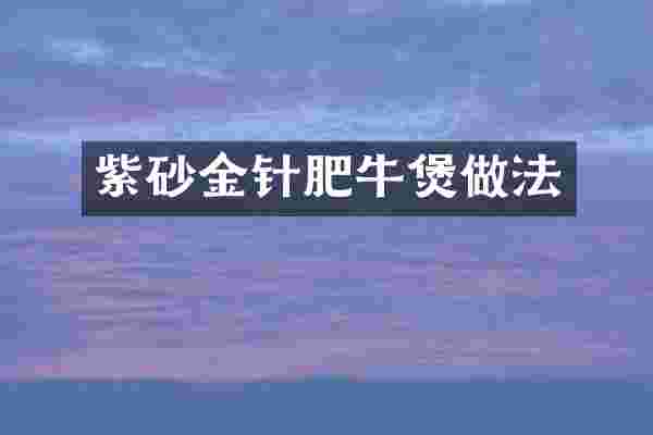 紫砂金针肥牛煲做法