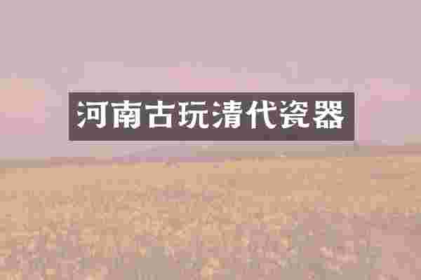 河南古玩清代瓷器