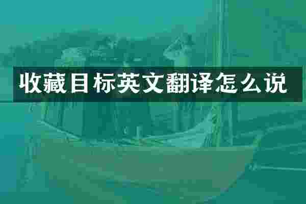 收藏目标英文翻译怎么说