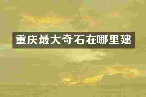 重庆最大奇石在哪里建