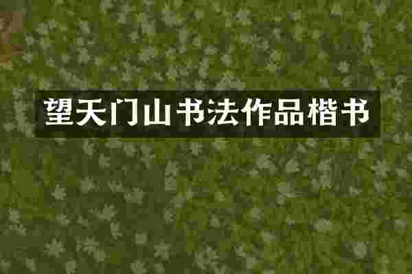 望天门山书法作品楷书