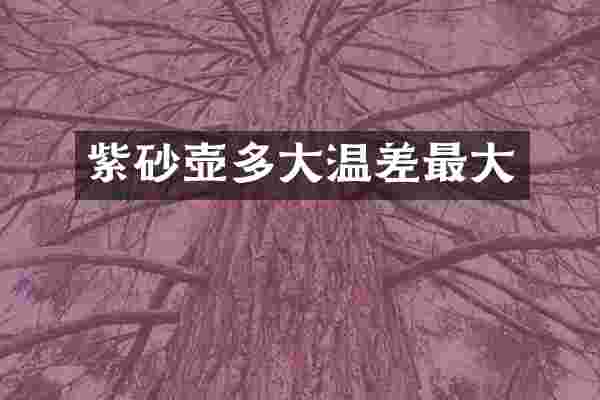 紫砂壶多大温差最大