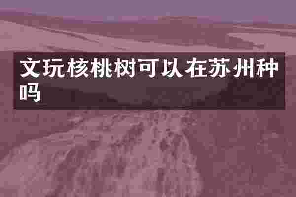 文玩核桃树可以在苏州种吗