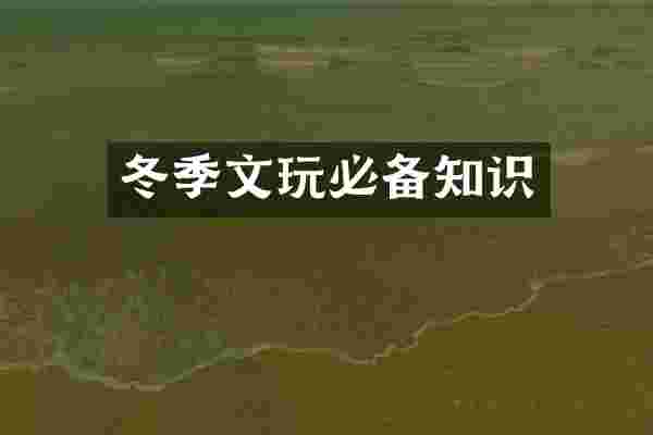 冬季文玩必备知识