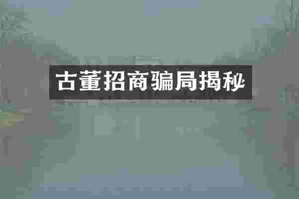 古董招商骗局揭秘