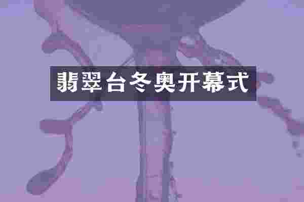 翡翠台冬奥开幕式