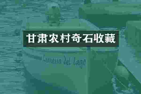 甘肃农村奇石收藏