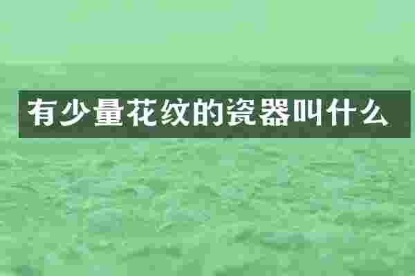 有少量花纹的瓷器叫什么