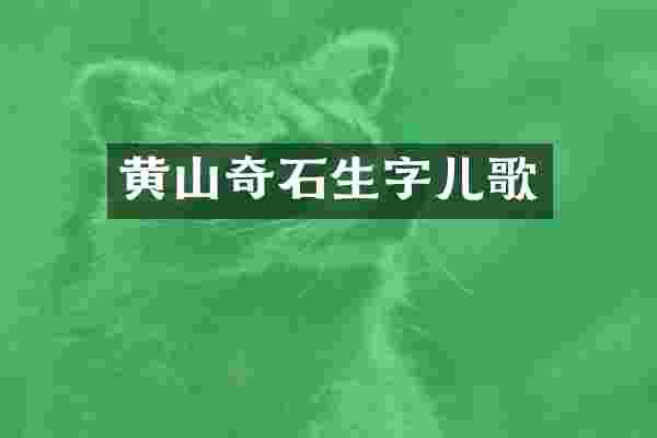 黄山奇石生字儿歌