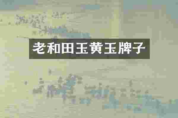 老和田玉黄玉牌子