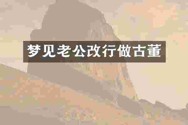 梦见老公改行做古董
