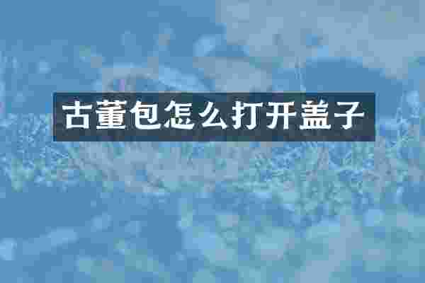 古董包怎么打开盖子