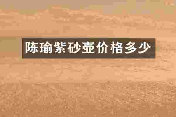 陈瑜紫砂壶价格多少
