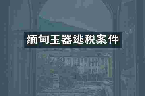 缅甸玉器逃税案件