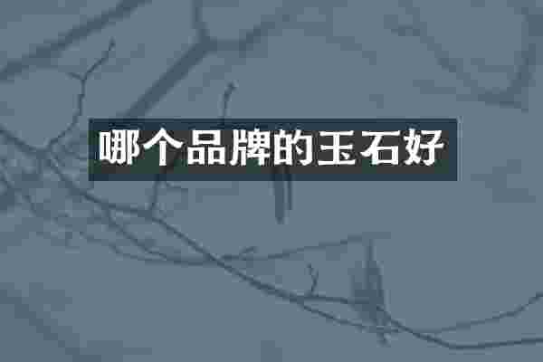 哪个品牌的玉石好