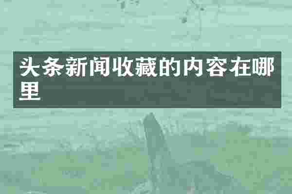 头条新闻收藏的内容在哪里