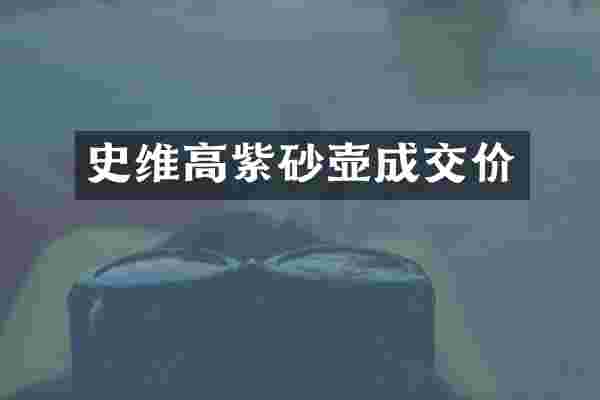 史维高紫砂壶成交价