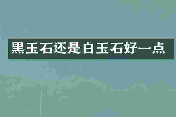 黑玉石还是白玉石好一点
