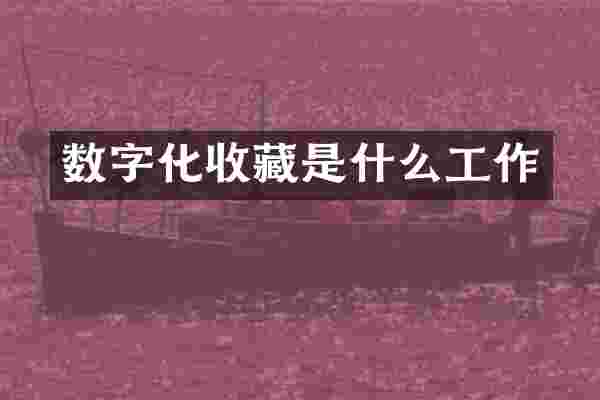 数字化收藏是什么工作