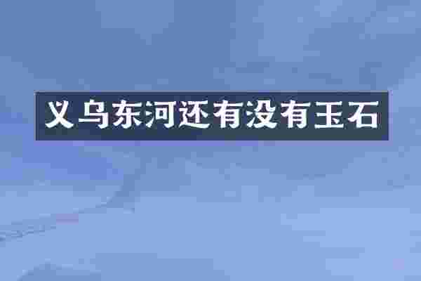 义乌东河还有没有玉石