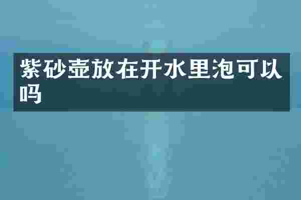 紫砂壶放在开水里泡可以吗