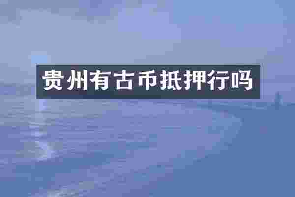 贵州有古币抵押行吗