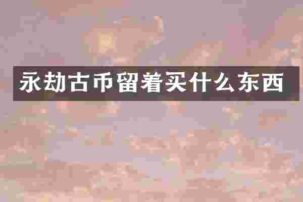 永劫古币留着买什么东西
