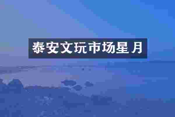 泰安文玩市场星月