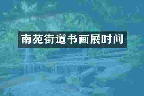 南苑街道书画展时间