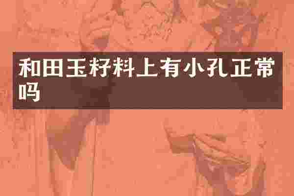 和田玉籽料上有小孔正常吗