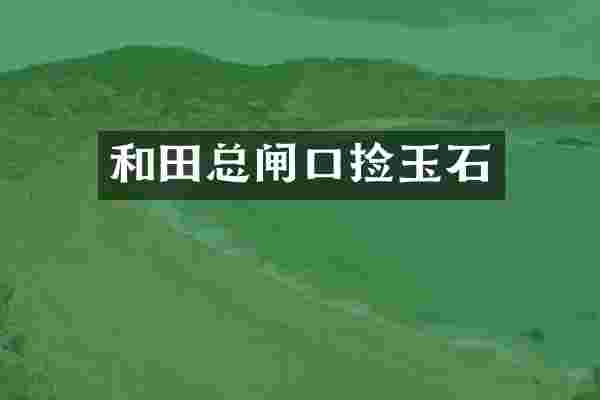 和田总闸口捡玉石