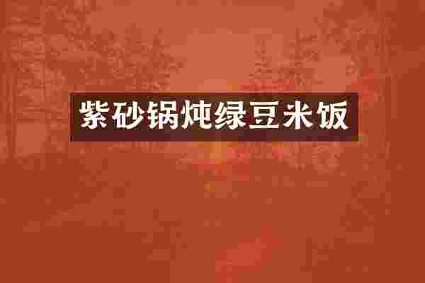 紫砂锅炖绿豆米饭