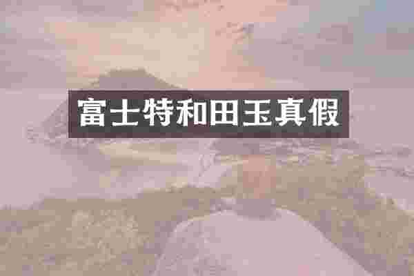 富士特和田玉真假