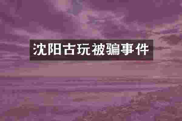 沈阳古玩被骗事件