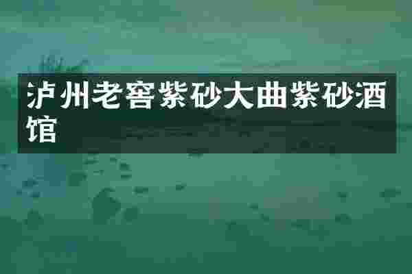 泸州老窖紫砂大曲紫砂酒馆