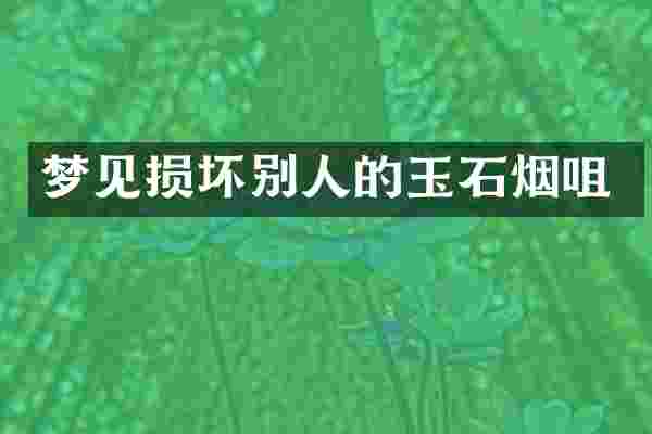 梦见损坏别人的玉石烟咀