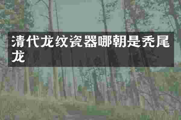 清代龙纹瓷器哪朝是秃尾龙