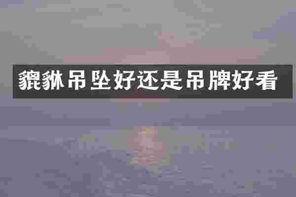 貔貅吊坠好还是吊牌好看