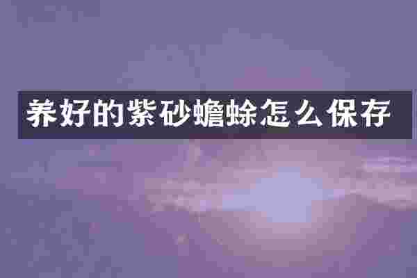 养好的紫砂蟾蜍怎么保存