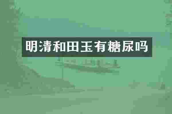 明清和田玉有糖尿吗