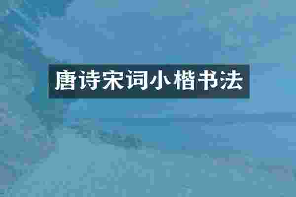 唐诗宋词小楷书法
