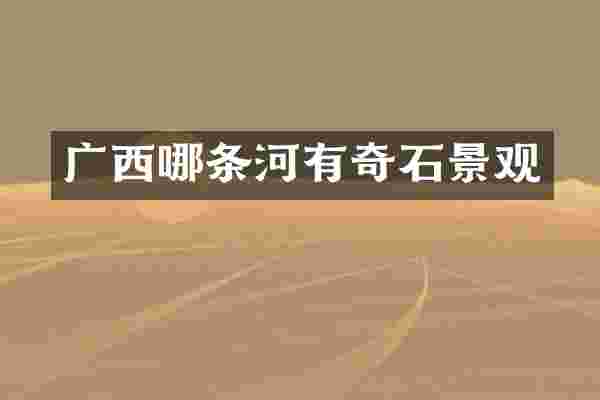 广西哪条河有奇石景观