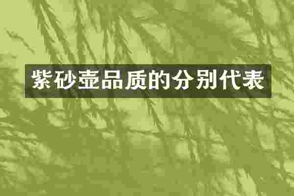 紫砂壶品质的分别代表