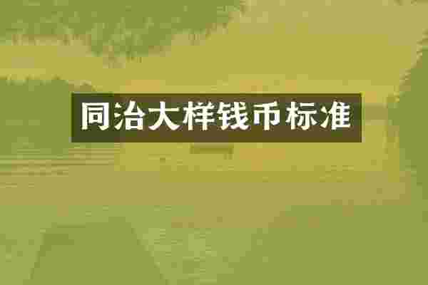 同治大样钱币标准