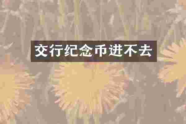 交行纪念币进不去