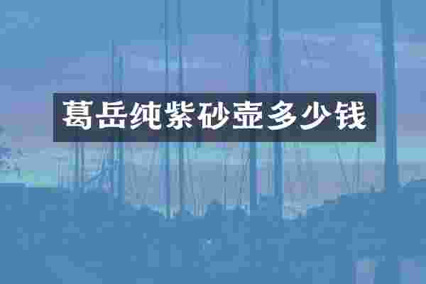 葛岳纯紫砂壶多少钱