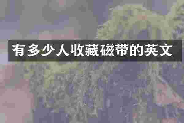 有多少人收藏磁带的英文